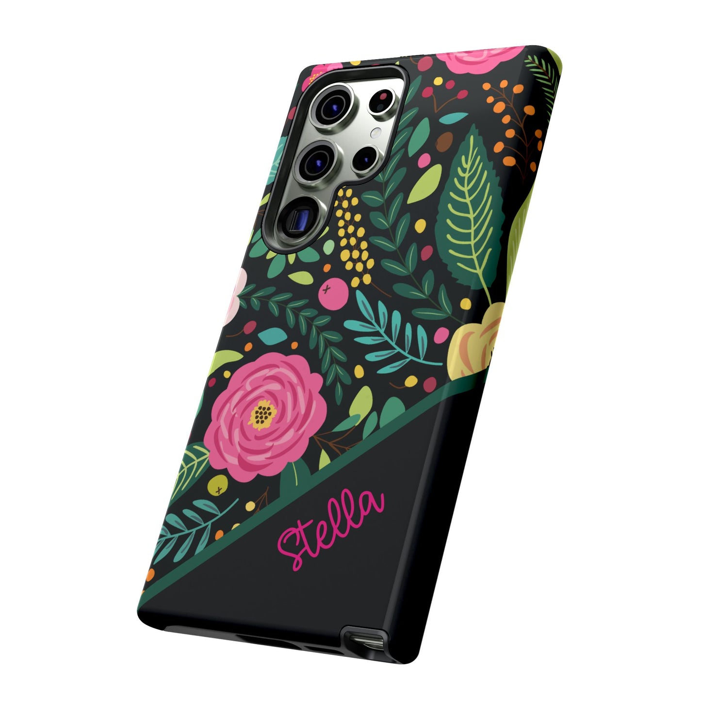 Personalized Floral Fantasy Samsung and Google Pixal Phone Case – Personalized Tough Cases with Colorful Garden Design