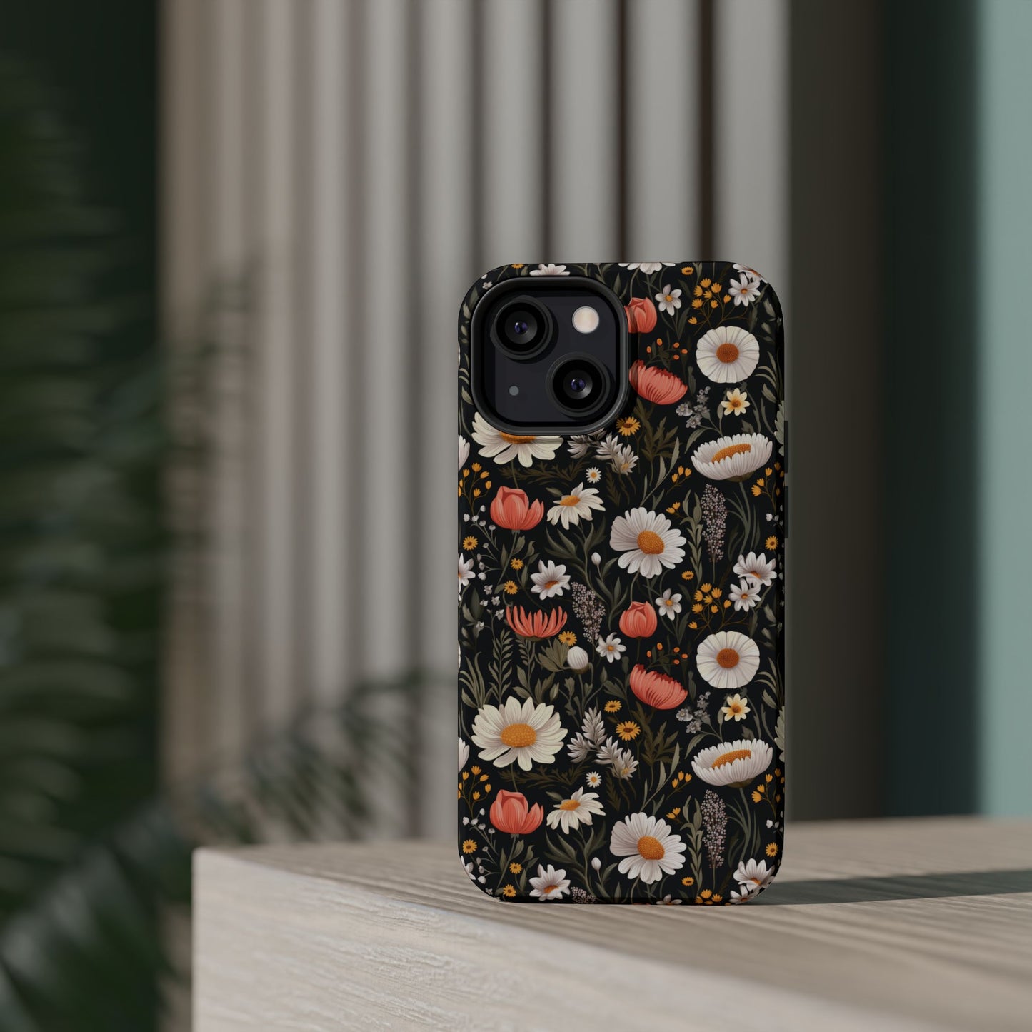 Blossom Elegance: Noir Garden Magnetic Tough iPhone Cases