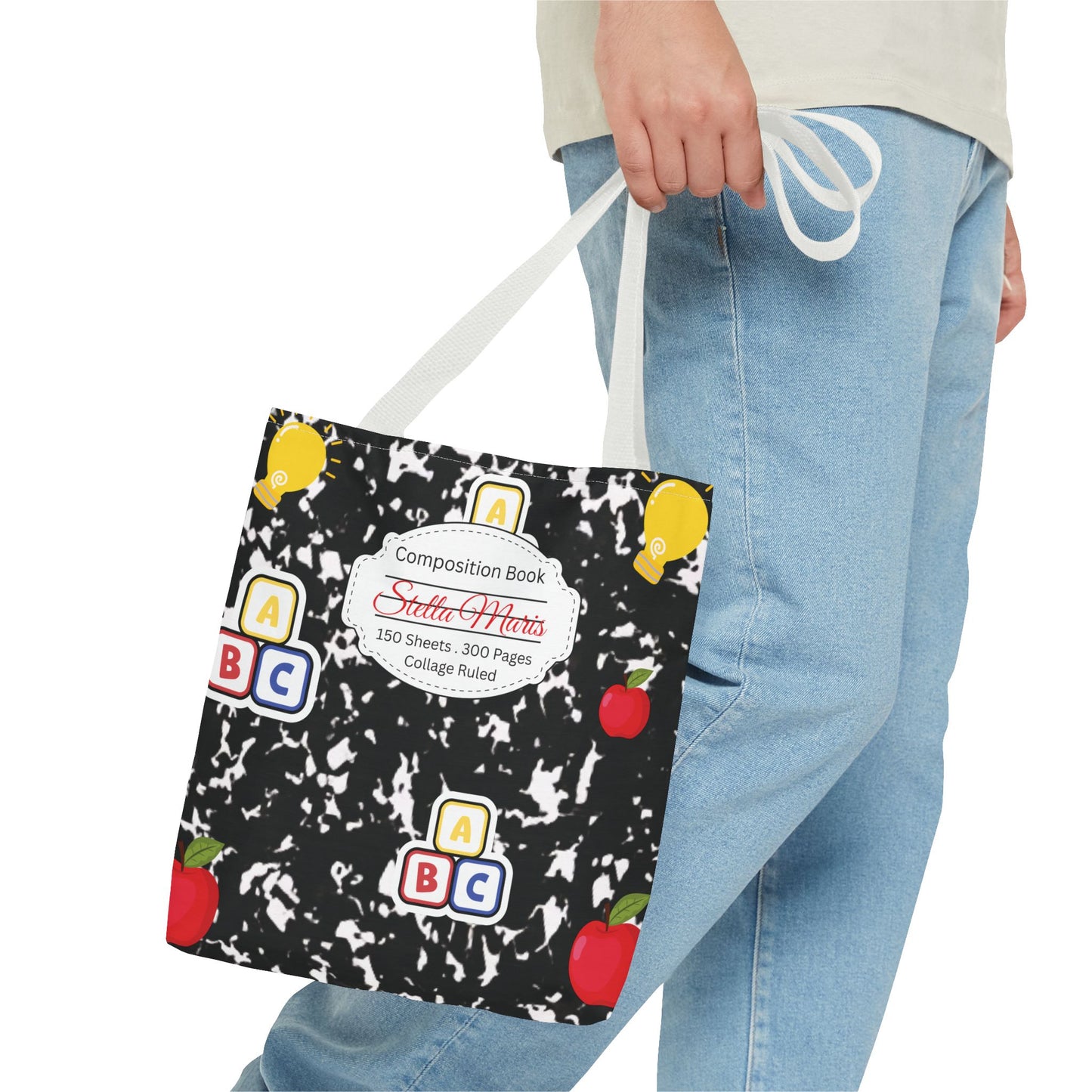 Personalized Composition Book InspiredTote Bag, Back to School Tote, Teacher Gift, Kids Bag, Custom Name Bag, Educational Accessories, Back to School Tote Bag.