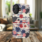 Patriotic Floral Phone Case, Tough Magnetic Cases, American Flag Design, Gift for Her, Independence Day Accessories