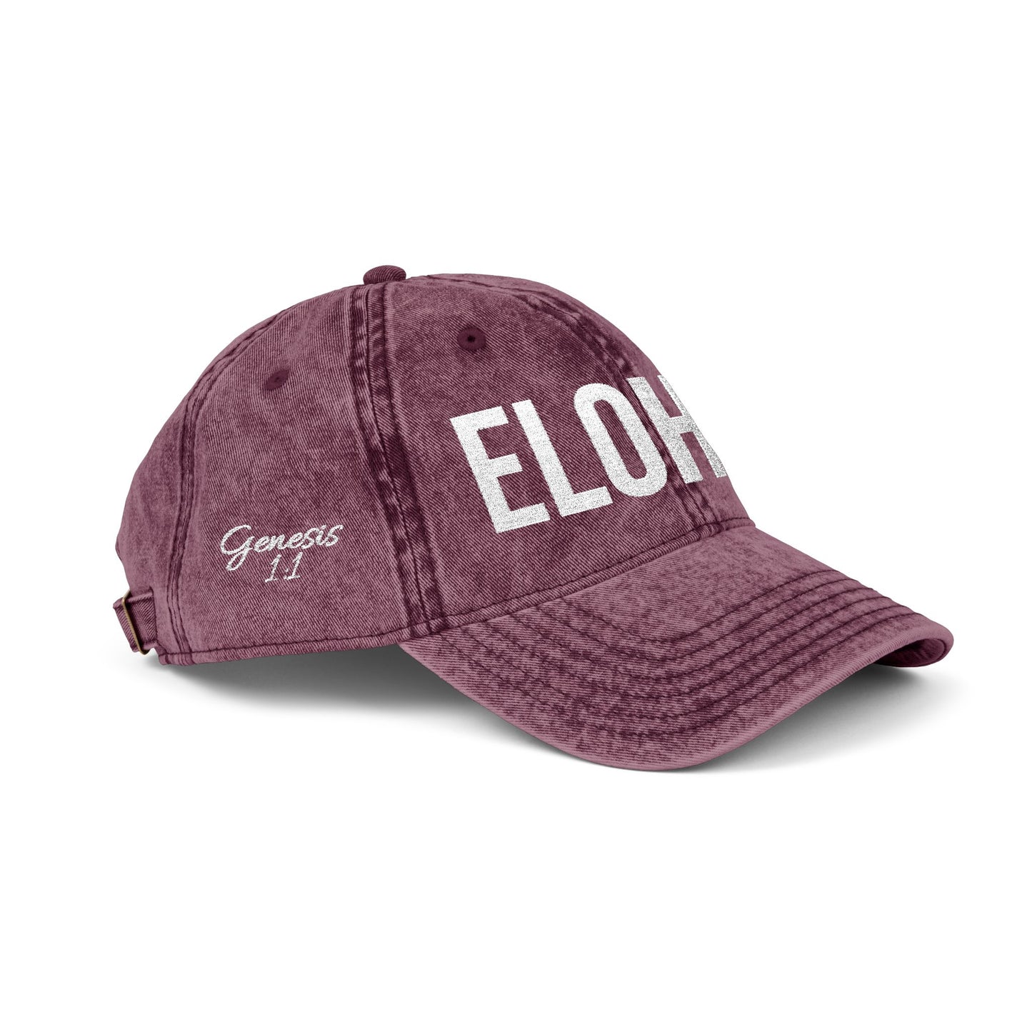 Vintage Embroidered Dad Cap with 'ELOHIM GENESIS 1:1' - Stylish Casual Hat, Gift for Him/Her, Summer Accessory, Trendy Streetwear, Spiritual Fashion