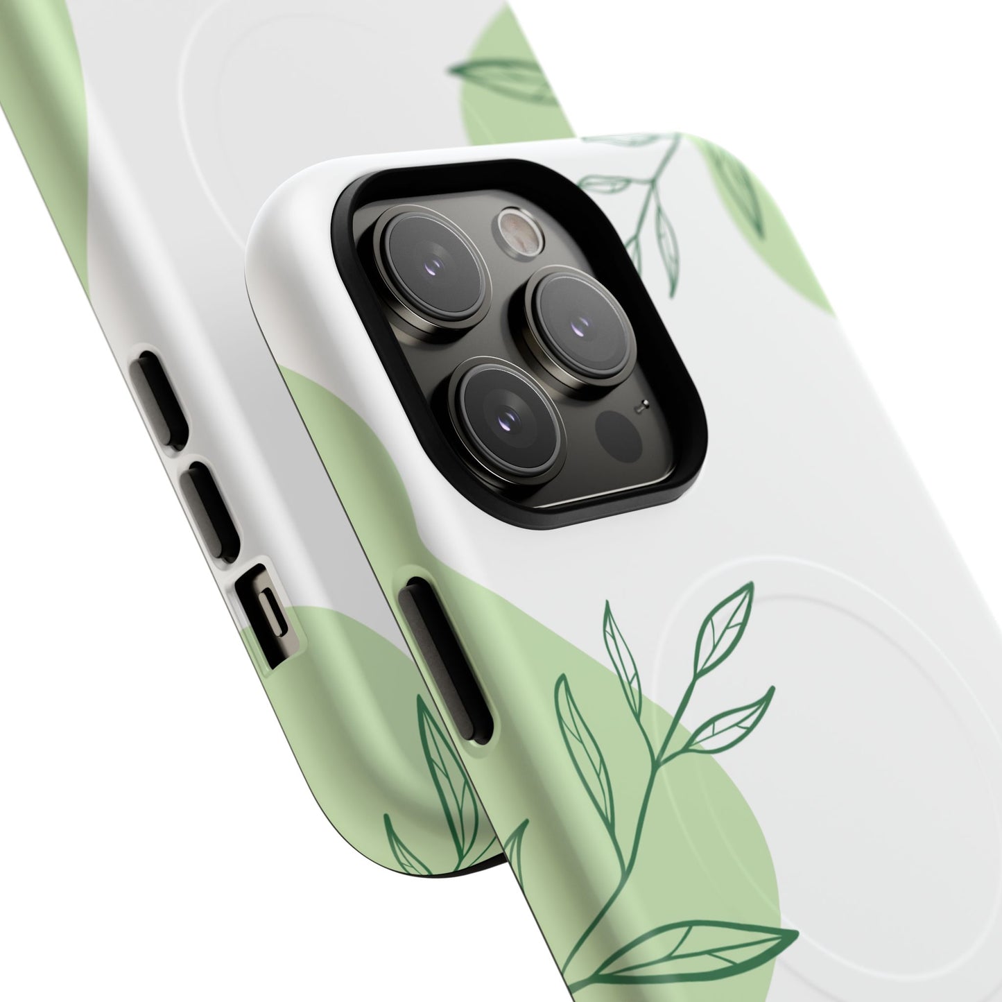 Stylish Tough iPhone Magnetic Cases with Leaf Design, iPhone Protection Cases, Greenery iPhone Covers, Eco-Friendly iPhone Accessories, Gift for Her.