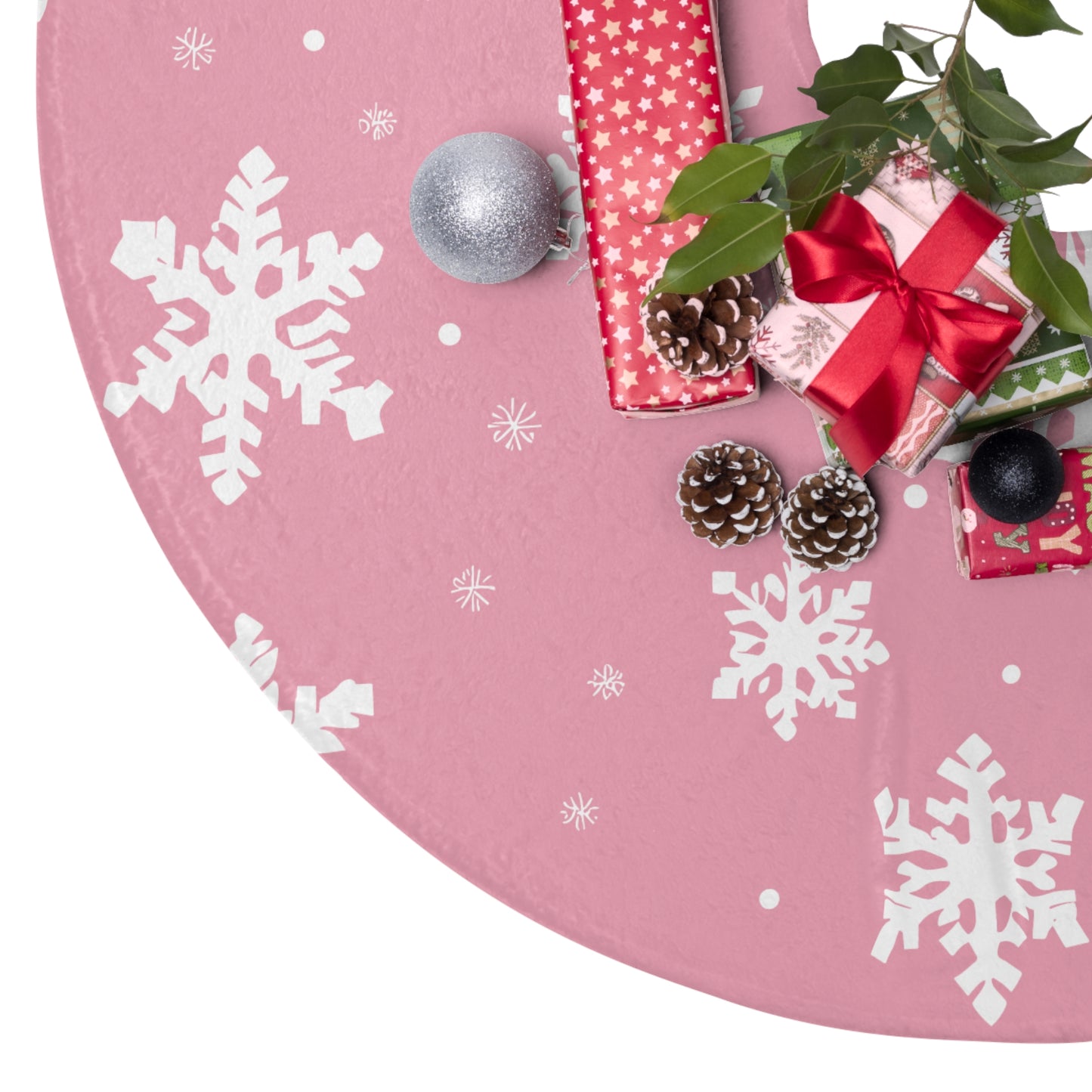 Pink Snowflake Elegance Christmas Tree Skirts