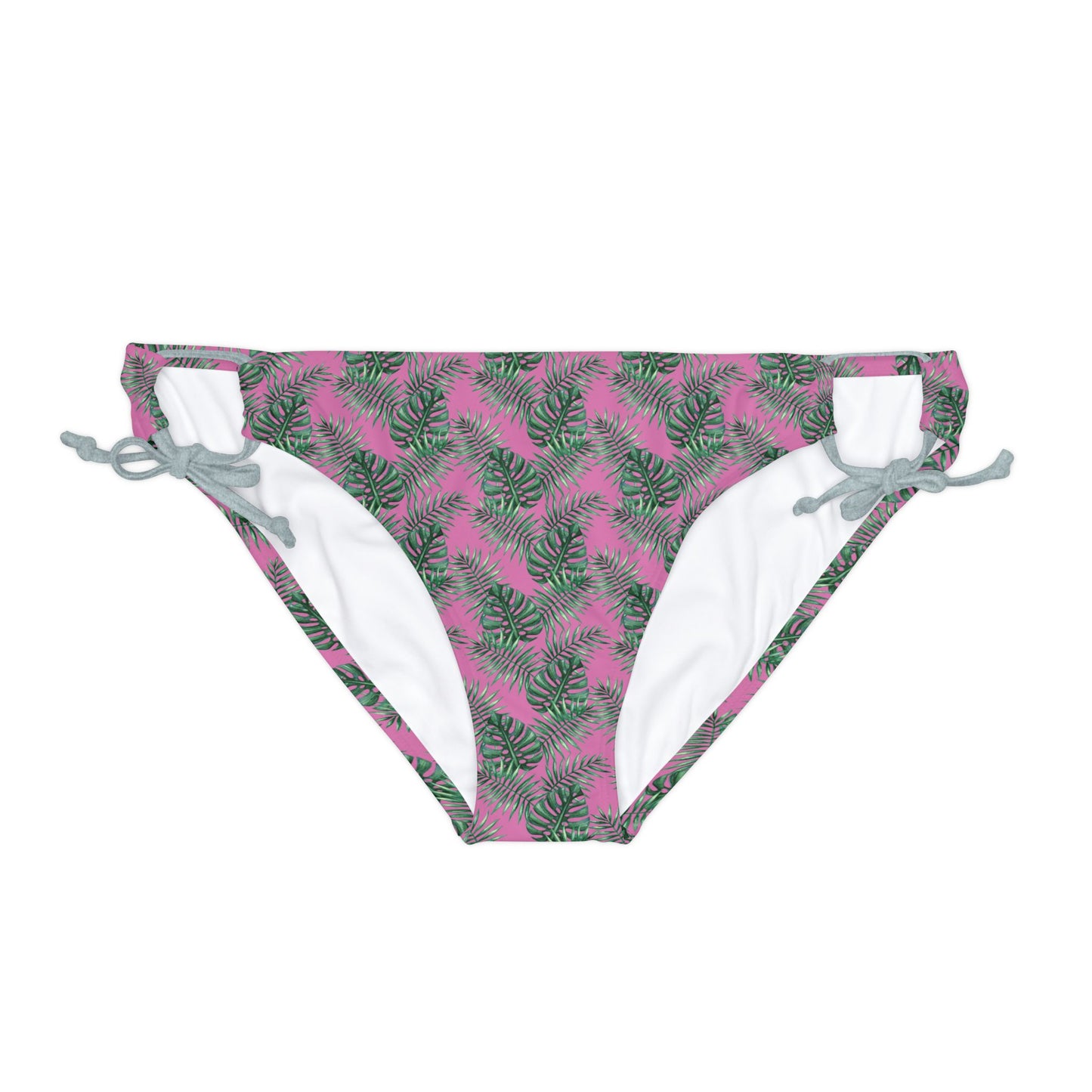 Pink Tropical Bliss Loop Tie Side Bikini Bottom (AOP)