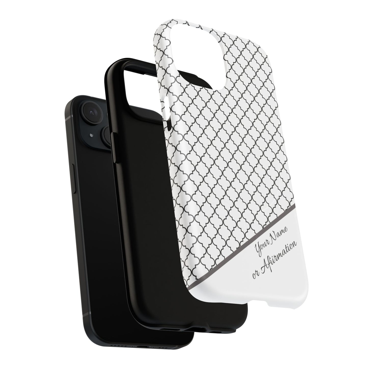 Personalized Casablanca Charm Tough MagSafe Magnetic Case, Modern Design, Gift for Him/Her, Holiday Gift, Monochrome iPhone Case