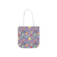 Personalized Purple Doodle Daydream Composition Book Inspired Canvas Tote Bag with Colorful Straps, Cute School Bag, Eco-Friendly Tote, Back to School Shopping Bag, Teacher Gift Idea