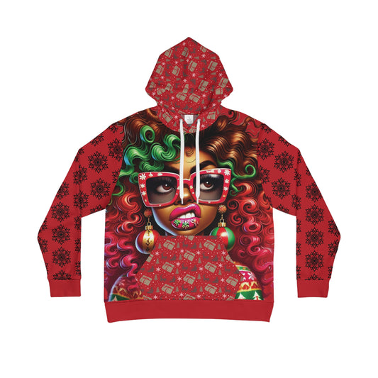 That Ugly Christmas Men's Hoodie with All-Over Print Design - Silky Smooth Polyester Fabric