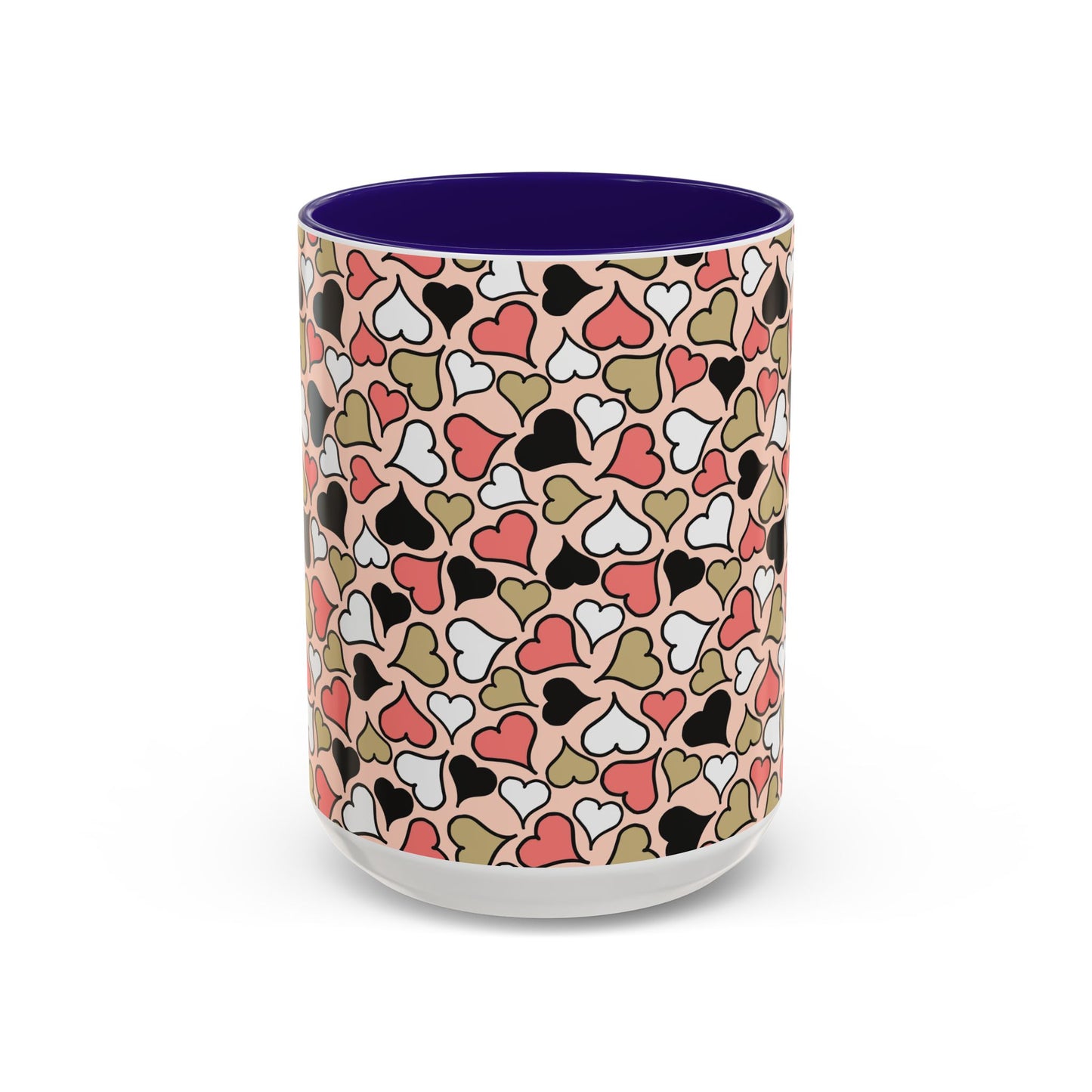 Heart Patterned Coffee Mug - Colorful Love Design, Perfect for Gifts & Celebrations
