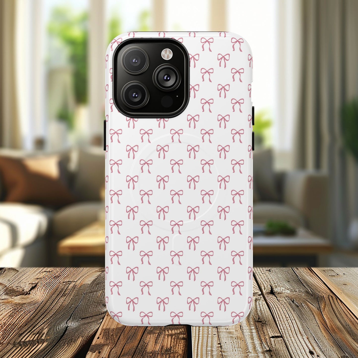Blush Coquette Bow Bliss Magnetic iPhone Cases, Gift for Her, Cute iPhone Accessories, Fun Personalized Cases, Stylish Tech Gifts, Birthday Present
