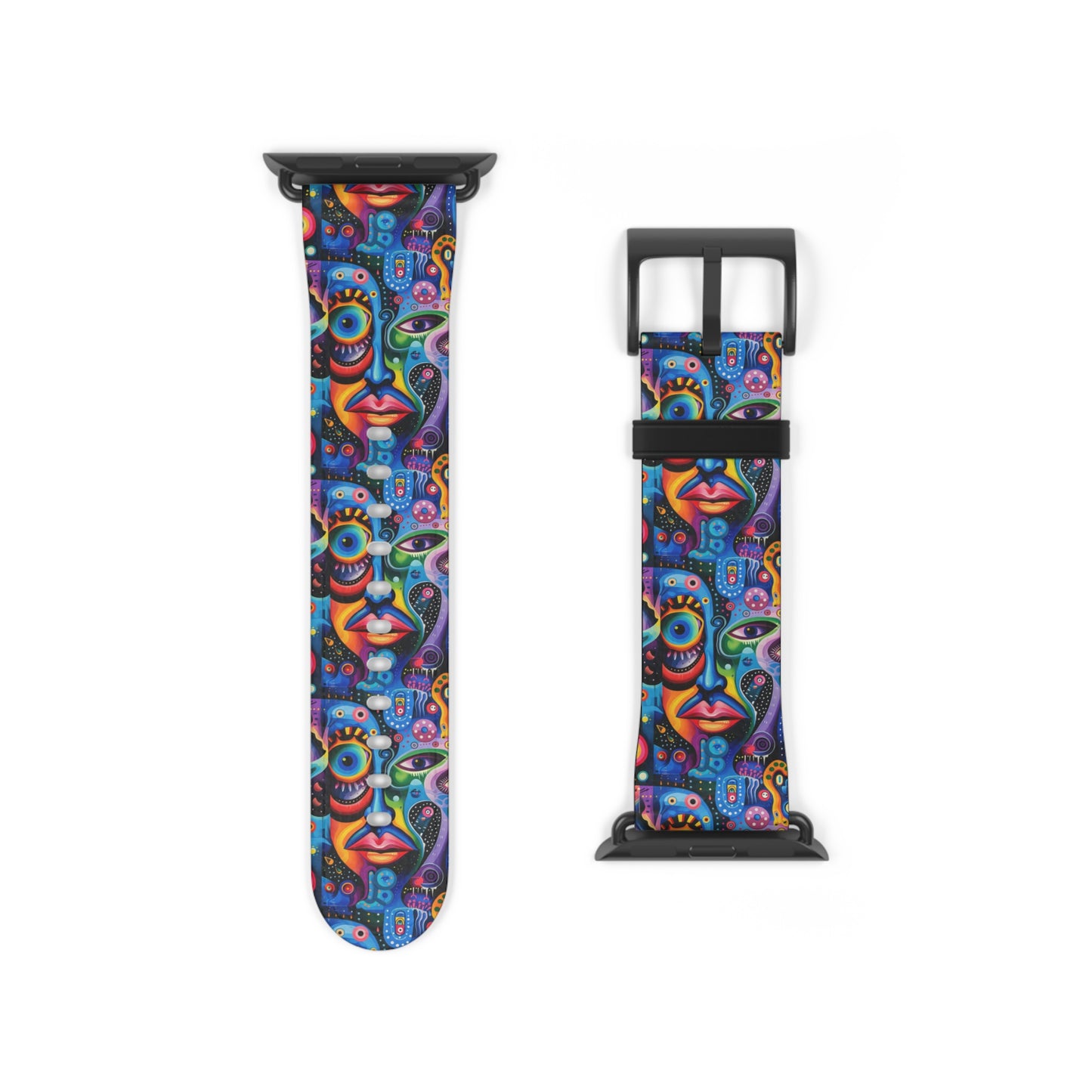 Psychedelic Visions Colorful Artistic Watch Band - Vibrant Design for Unique Style.