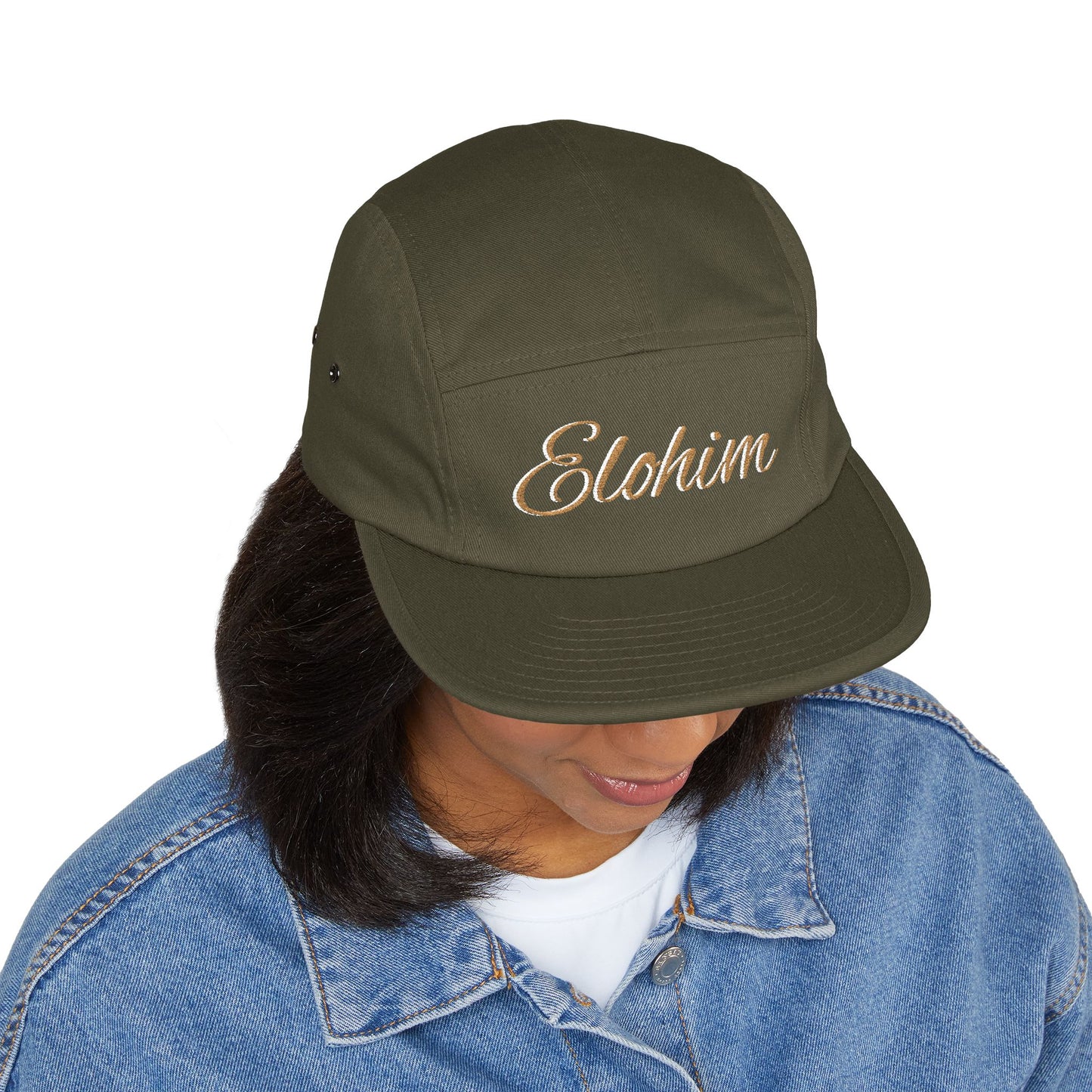 Embroidered 'ELOHIM, GENESIS 1:1'  5 Panel Cap, Trendy Hat, Outdoor Gear, Streetwear Accessory, Unique Gift, Fashion Statement