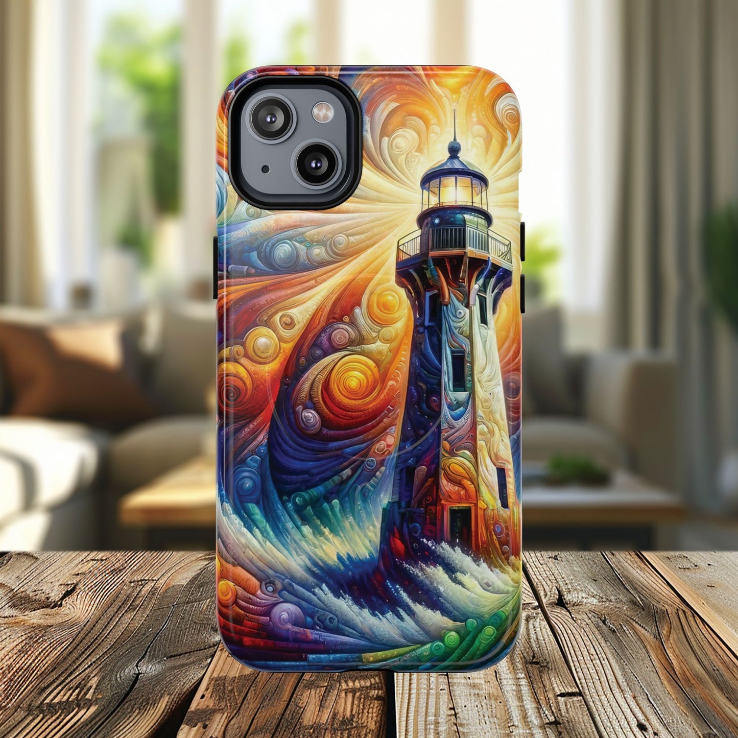 Vibrant Lighthouse Magnetic iPhone Case, Durable Protection for Everyday Adventure, Gift for Nature Lovers, Colorful iPhone Cover