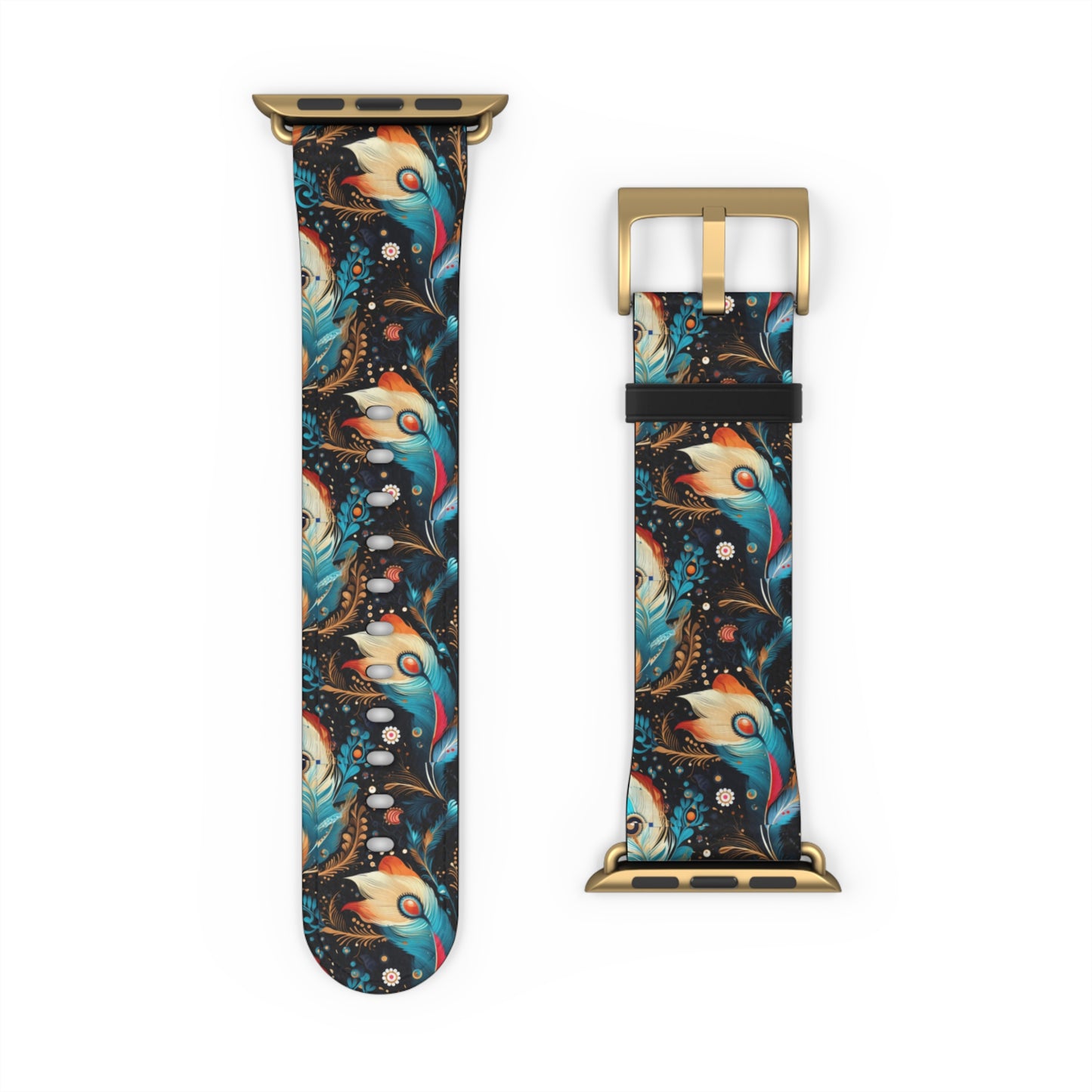Ethereal Feathers Colorful Design Watch Band - Perfect Gift for Art Lovers,