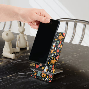 Whimsical Feline Garden Mobile Display Stand for Smartphones