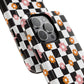 Groovy Checkered Bloom iPhone Case, Tough Magnetic Cases for Women, Stylish iPhone Cover, Trendy Floral Print, Gift for Her, Everyday Accessories