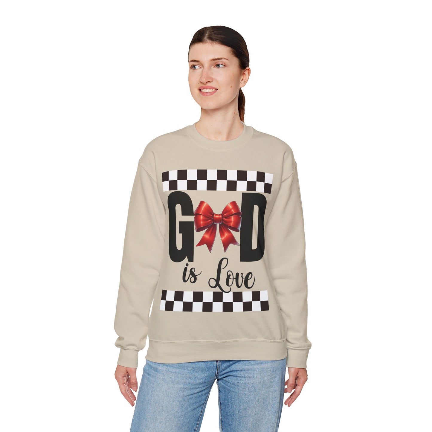 GOD is LOVE Unisex Heavy Gildan Blend™ Crewneck Sweatshirt.