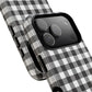 Black and White Gingham Phone Case, Tough Magnetic Cases, Stylish Phone Cover, Gift for Her, Trendy Phone Accessory, Checkered Print
