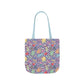 Personalized Purple Doodle Daydream Composition Book Inspired Canvas Tote Bag with Colorful Straps, Cute School Bag, Eco-Friendly Tote, Back to School Shopping Bag, Teacher Gift Idea