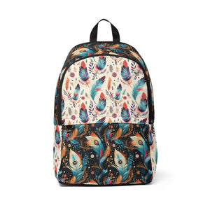 Ethereal Feathers Unisex Fabric Backpack