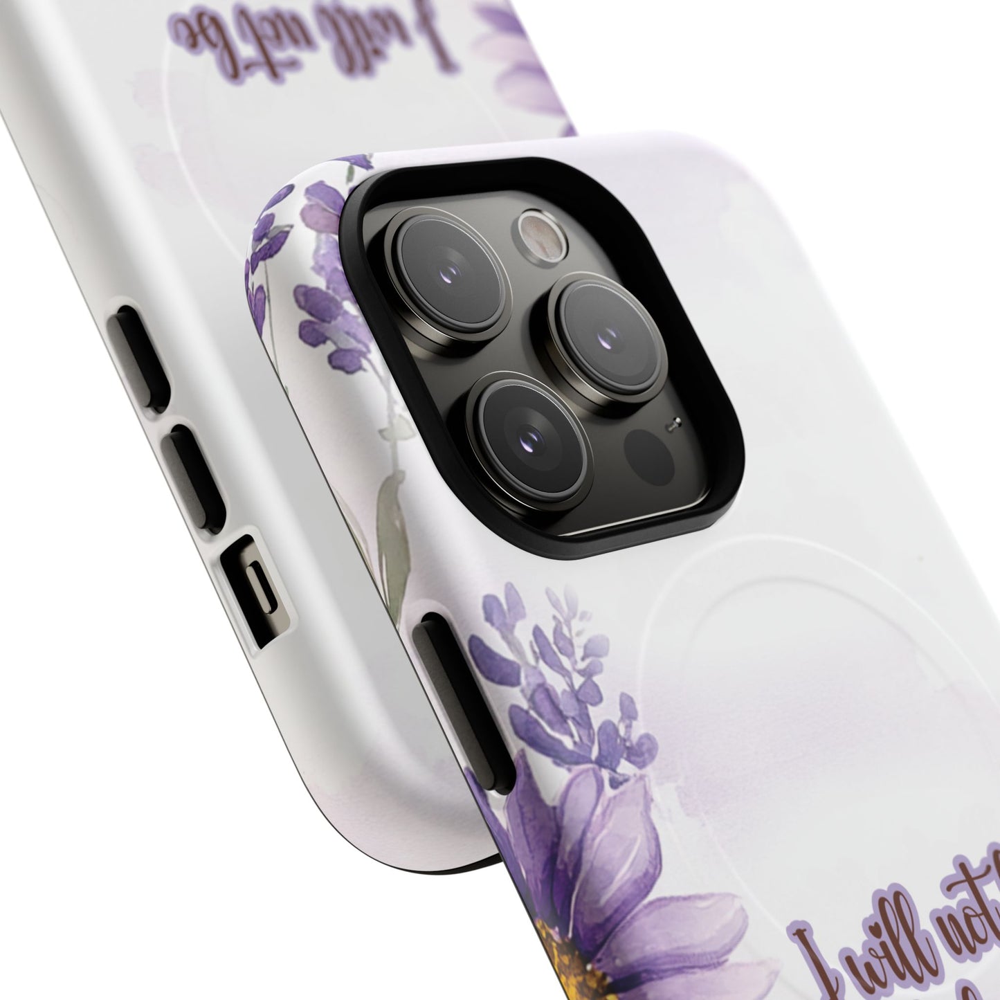 Floral Inspirational Tough iPhone Magnetic Case, Psalm 16:8 Gift, Faith Gift, MagSafe® iPhone® Tough Case, iPhone 14, iPhone 15, iPhone 16, Pro, Pro Max, Plus