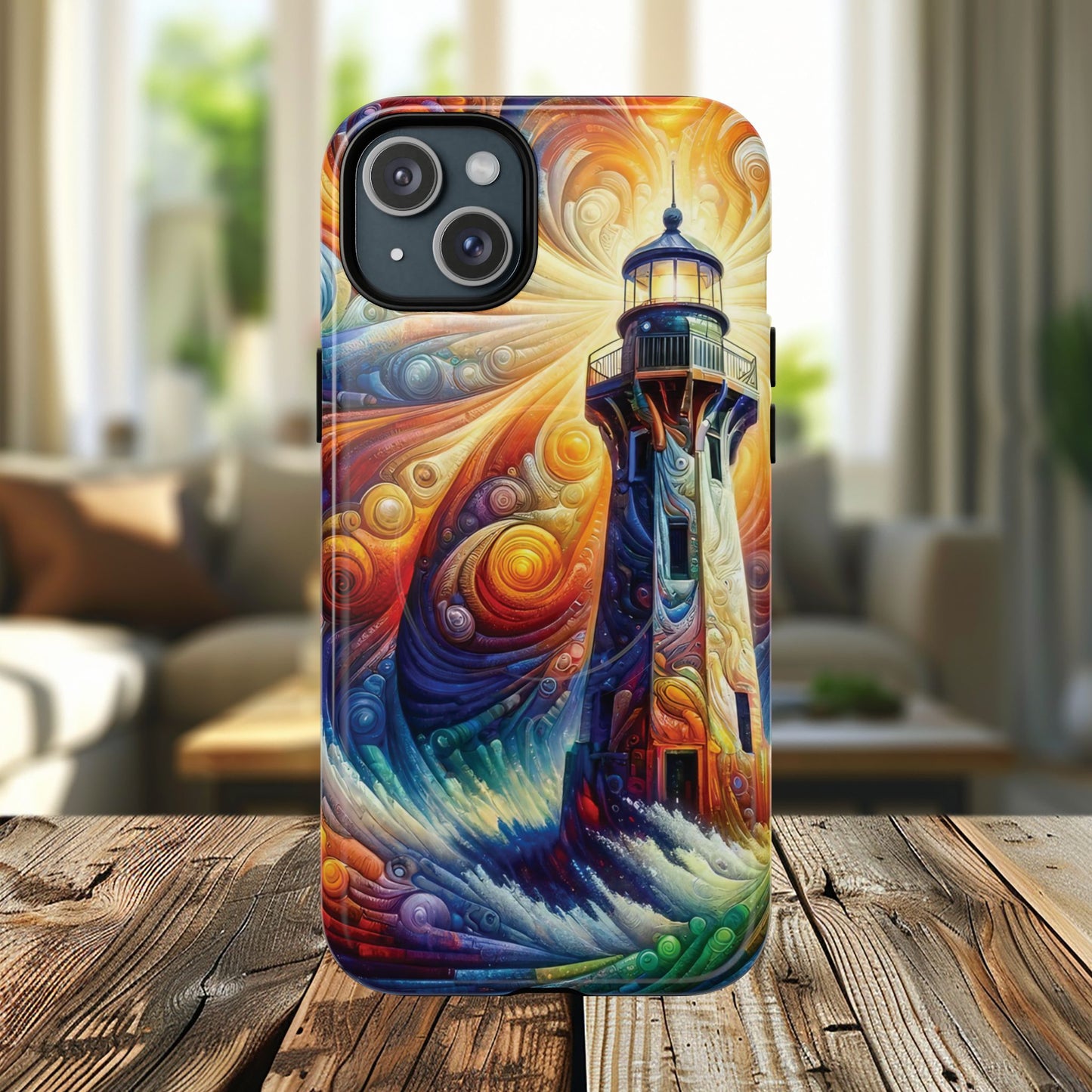 Vibrant Lighthouse Magnetic iPhone Case, Durable Protection for Everyday Adventure, Gift for Nature Lovers, Colorful iPhone Cover