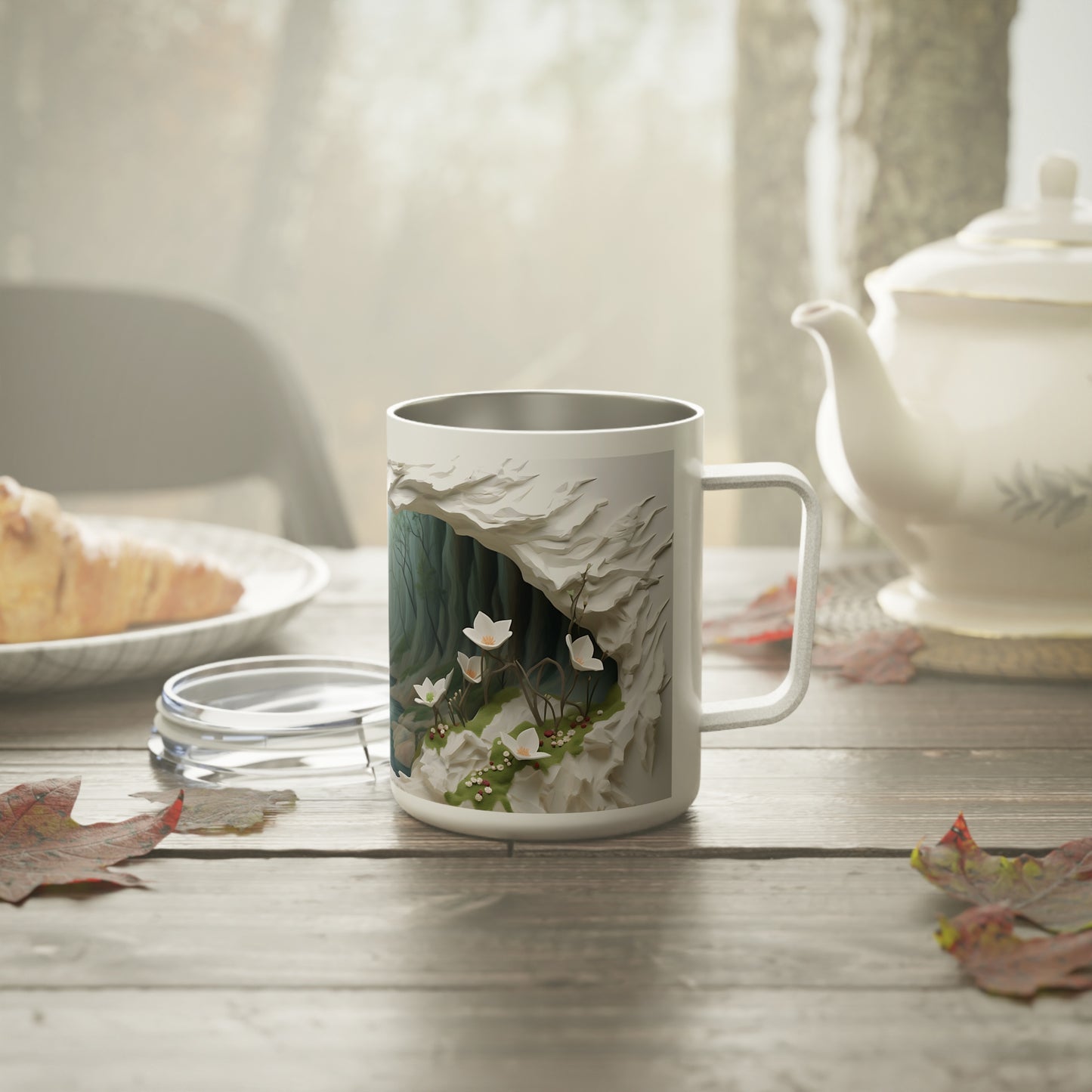 River Adventure Insulated Mug, 10oz - 3D Winding River Design