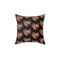 Black Patchwork Heart Spun Polyester Square Pillow