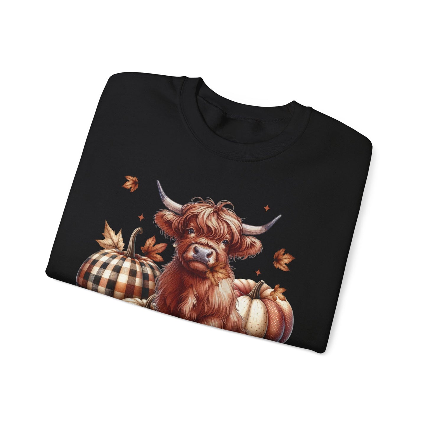 Autumn Highland Cow Charm Unisex Heavy Blend™ Crewneck Sweatshirt