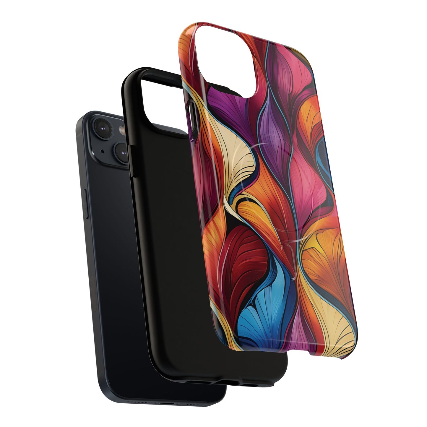 Vibrant Leaf Wave Tough Magnetic Phone Case, Vibrant Smartphone Cover, Unique Protective Case for Gifts, Phone Accessories, Trendy Design