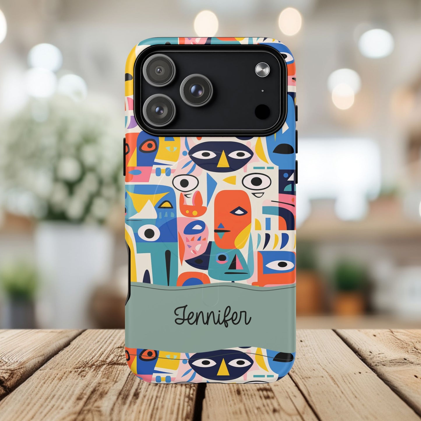 Personalized Vibrant Phone Case,  Magnetic iPhone Cover, Colorful Abstract Protection, Trendy Gift, Unique Tech Accessory, Art Phone Case