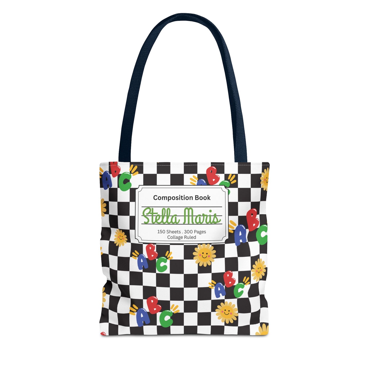 Personalized Schoolyard Chic Composition Book Inspired Tote Bag, Back to School Tote, Teacher Gift, Kids Bag, Custom Name Bag, Educational Accessories, Back to School Tote Bag.