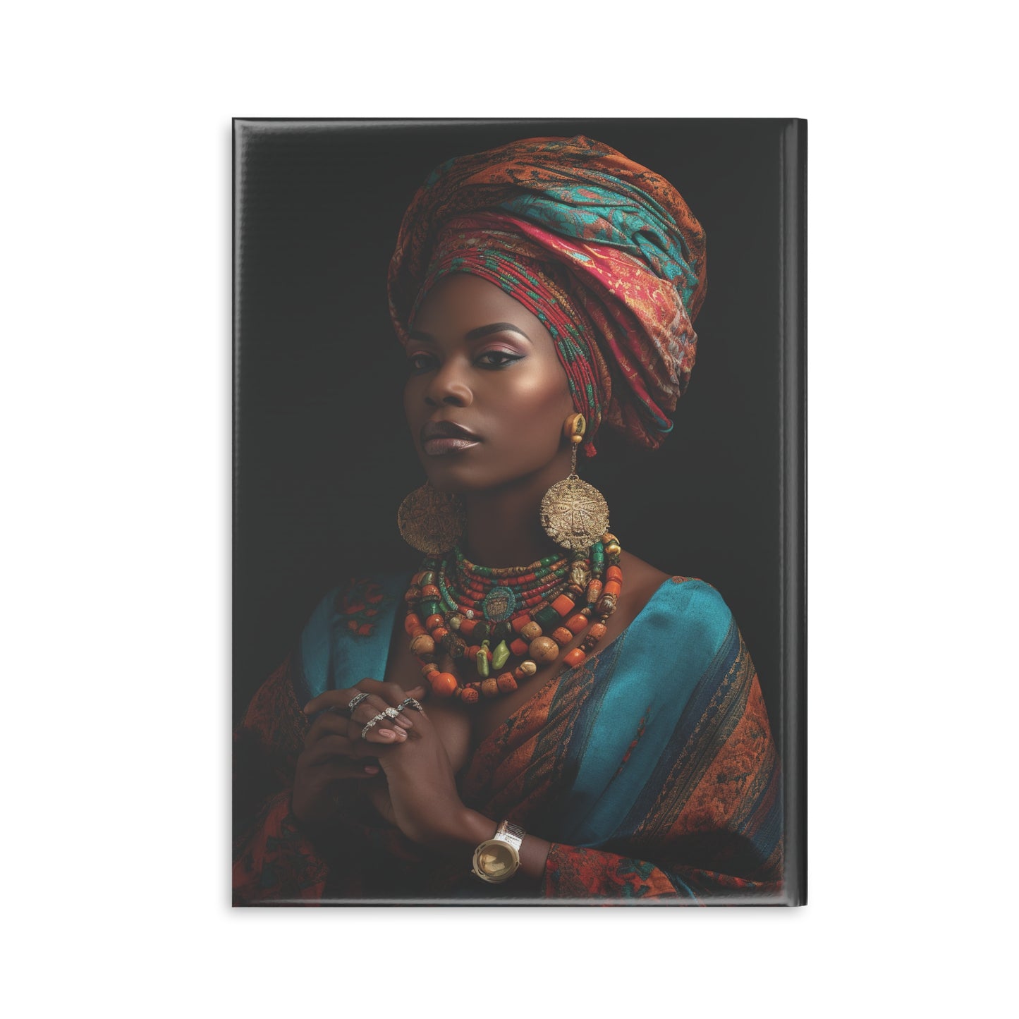 Regal African Elegance, Ethnic Beauty and Elegance Hardcover Notebook with Puffy Covers