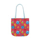 Personalized Kawaii Composition Book Inspired Canvas Tote Bag with Colorful Straps, Cute School Bag, Eco-Friendly Tote, Back to School Shopping Bag, Teacher Gift Idea