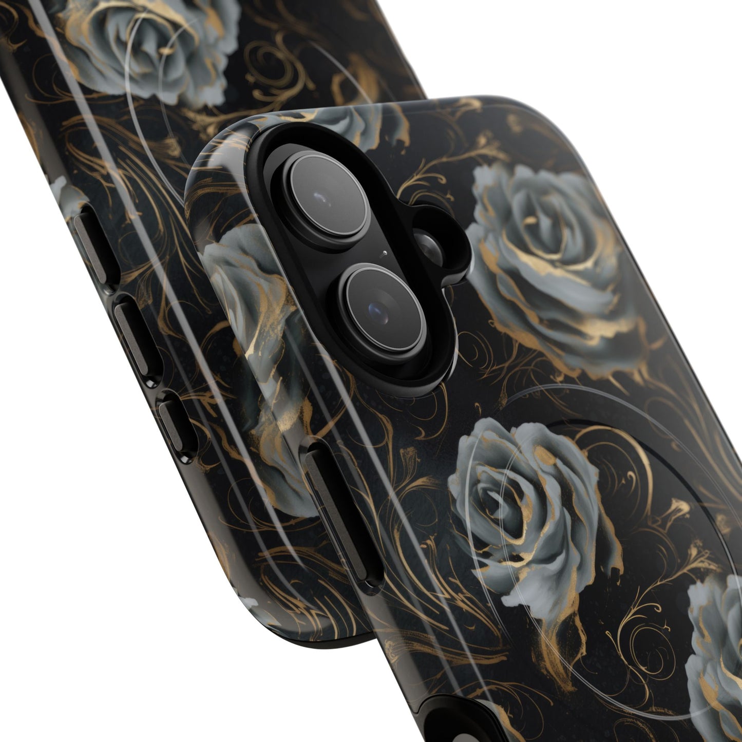 Midnight Bloom Tough iPhone Magnetic Cases,  iPhone 14, iPhone 15, iPhone 16, Pro, Pro Max, Plus MagSafe Case, Protective Tech Accessories, Gift for Her, Floral Design