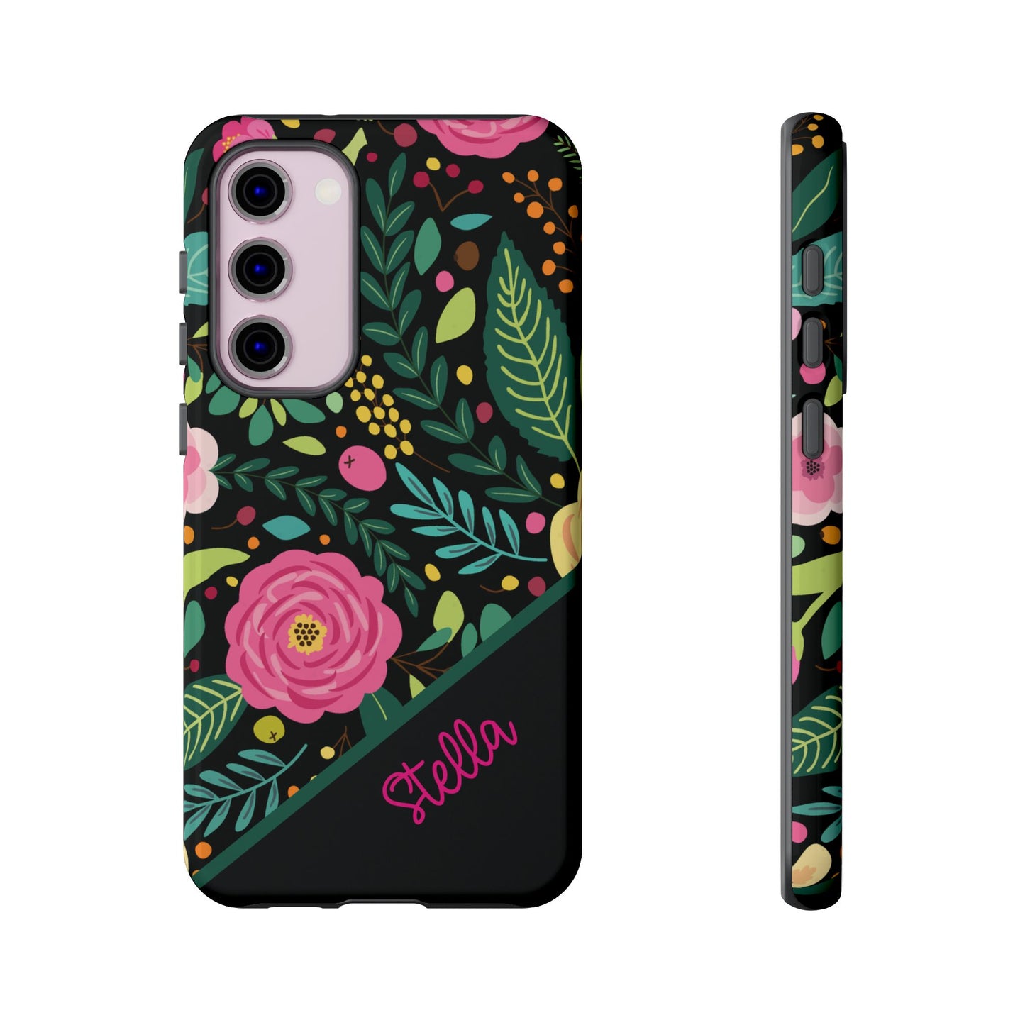 Personalized Floral Fantasy Samsung and Google Pixal Phone Case – Personalized Tough Cases with Colorful Garden Design