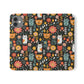 Whimsical Feline Garden iPhone and Samsung Flip Cases