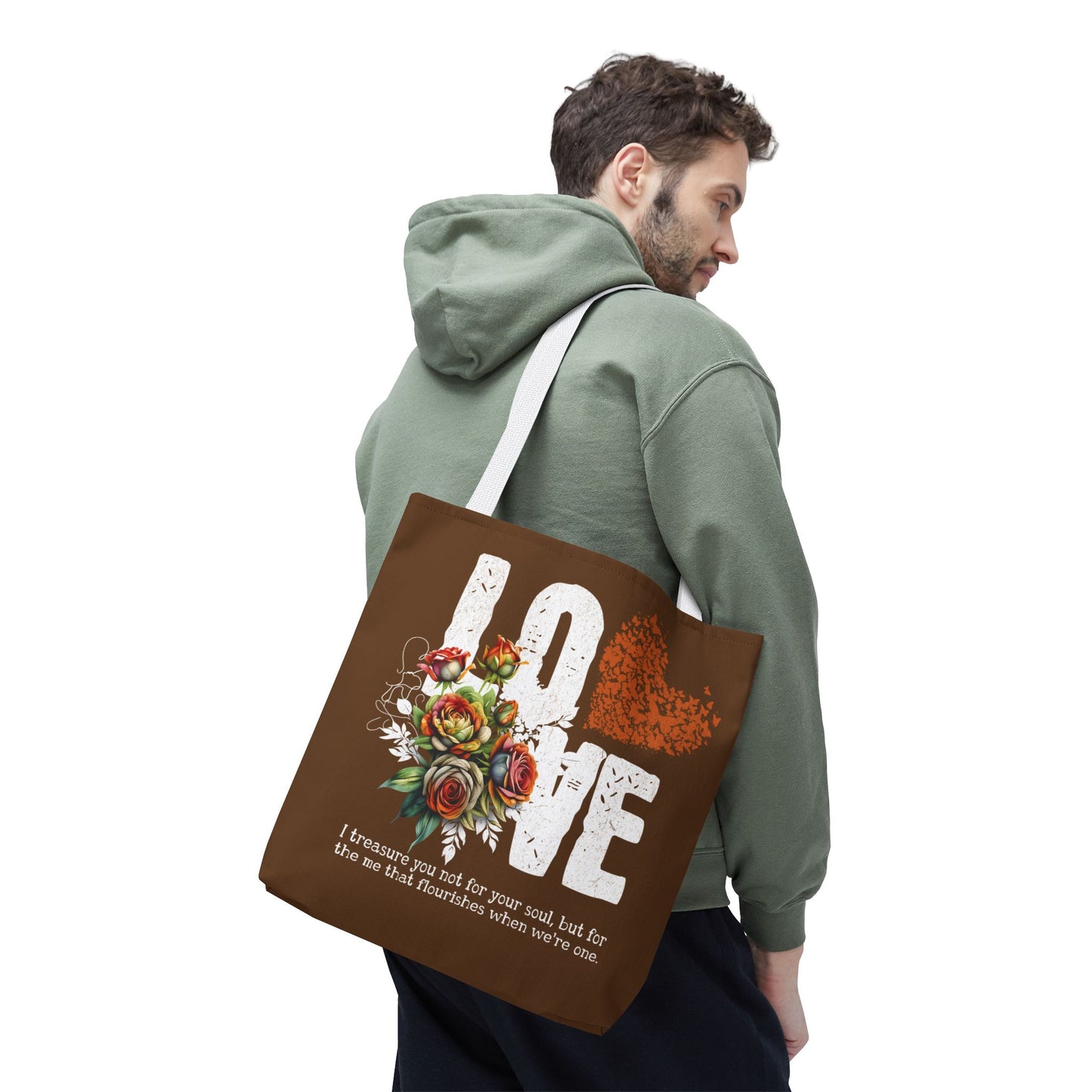 LOVE Always Brown Tote Bag.