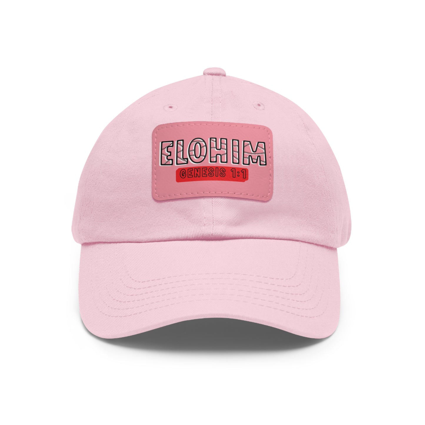 'ELOHIM, GENESIS 1:1- Stylish Dad Hat with Leather Patch | Great for Gifts for All, Casual Wear, Outdoor Activities, and Religious Events