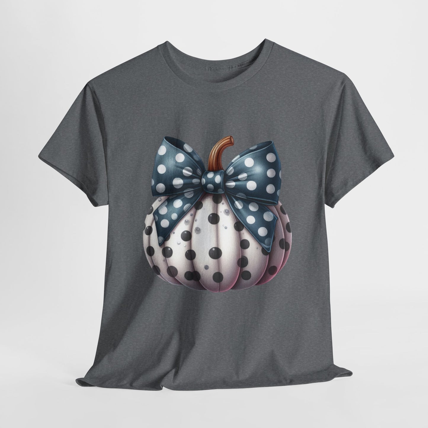 Polka Dot Pumpkin Charm Unisex Heavy Cotton Tee