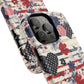 Patriotic Floral Phone Case, Tough Magnetic Cases, American Flag Design, Gift for Her, Independence Day Accessories