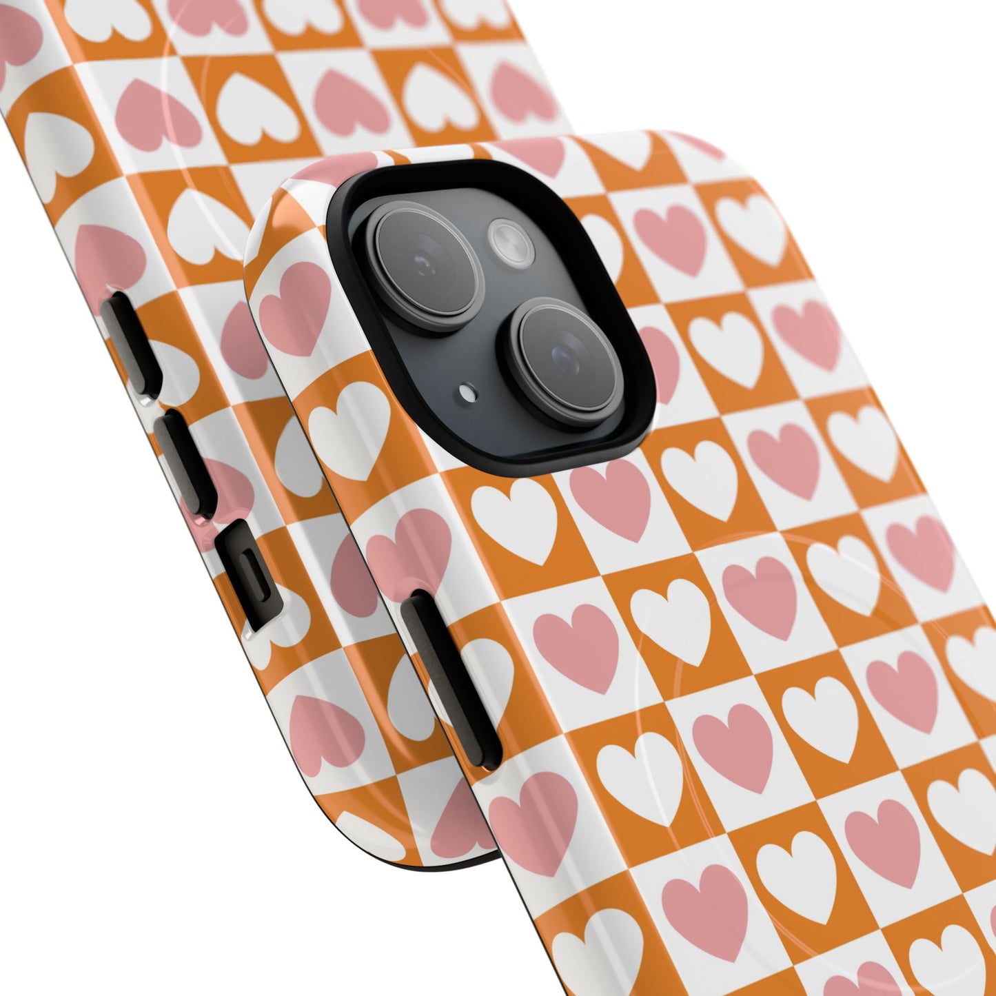 Heart Pattern Magnetic iPhone Case, Valentine Gift, Cute iPhone Accessory, Durable Case for Lovers, Custom iPhone Skin, Sweetheart Case