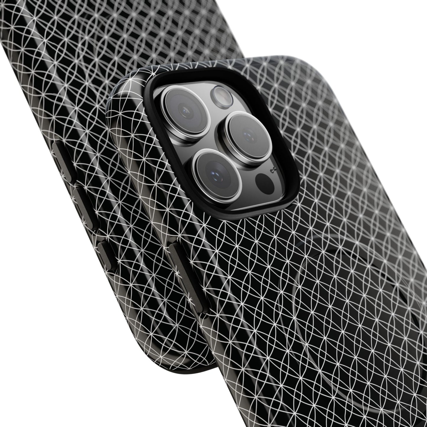 Urban Lattice Tough Magnetic iPhone Case, Stylish Protective Cover, Tech Gift for Him/Her, Durable Everyday Use, Trendy Mobile Accessories