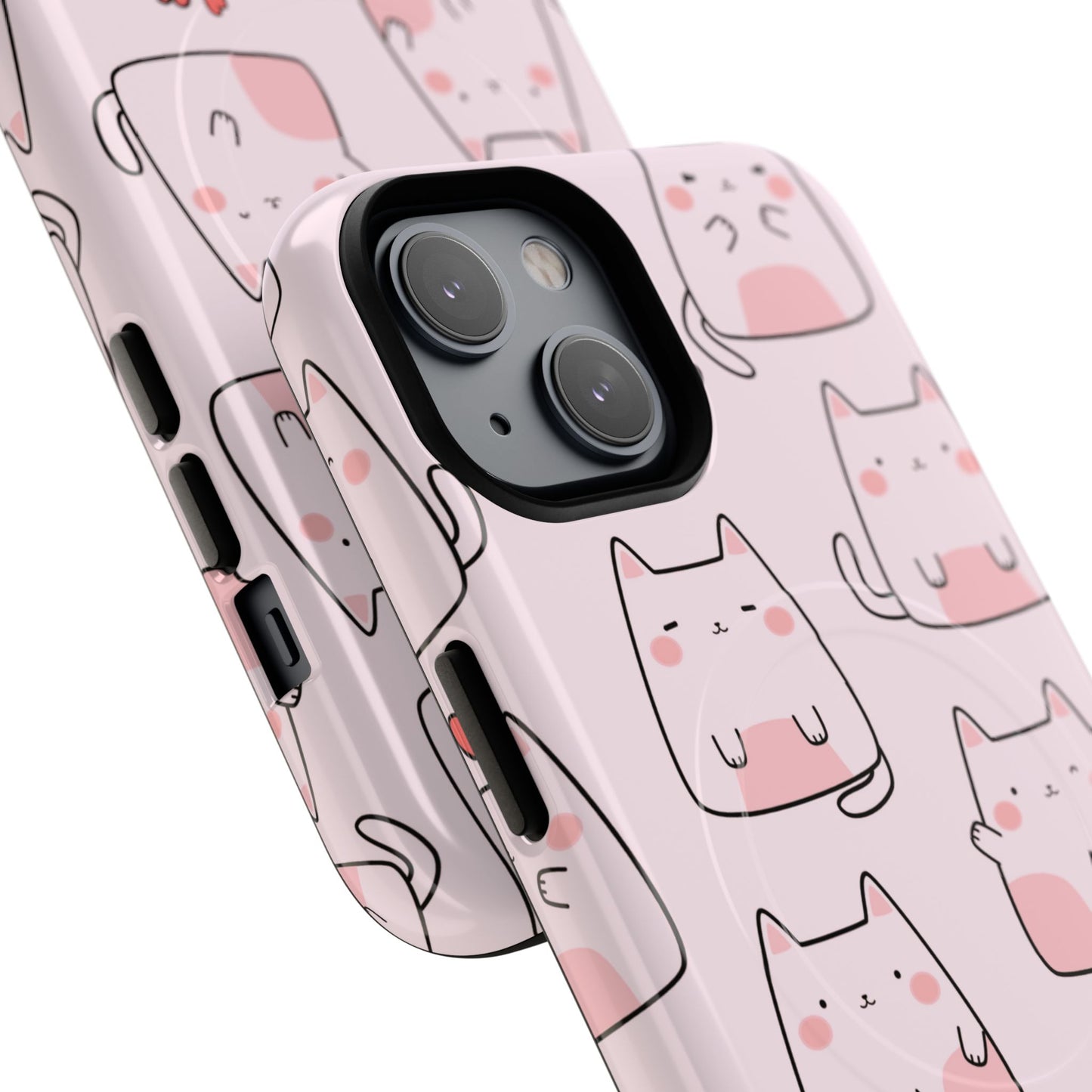 Cute Cat Magnetic iPhone Case, Tough iPhone Cover, Cat Lover Gift, Kawaii Style Case, Pet-Themed Gift