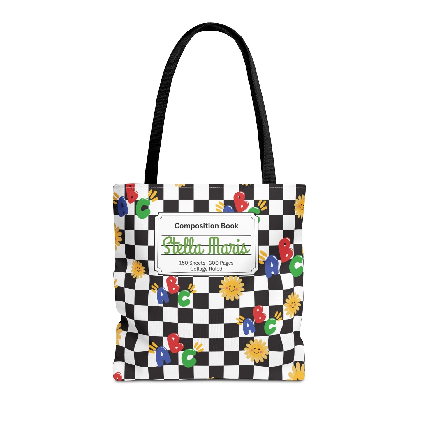 Personalized Schoolyard Chic Composition Book Inspired Tote Bag, Back to School Tote, Teacher Gift, Kids Bag, Custom Name Bag, Educational Accessories, Back to School Tote Bag.