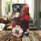 Crimson Noir Tough iPhone Magnetic Cases, Tough iPhone Protector, Stylish Floral Design, Gift for Her, Floral Accessories