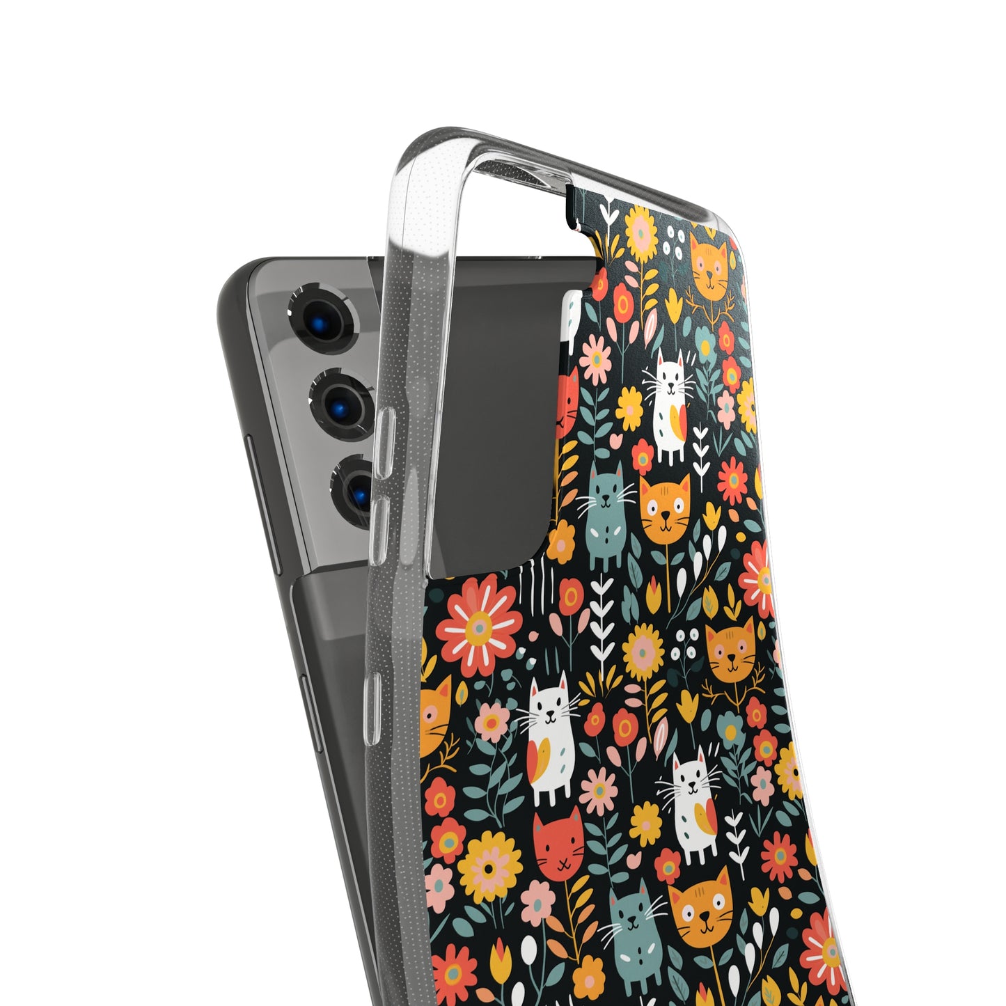 Whimsical Feline Garden Soft iPhone, Google and Samsung Cases