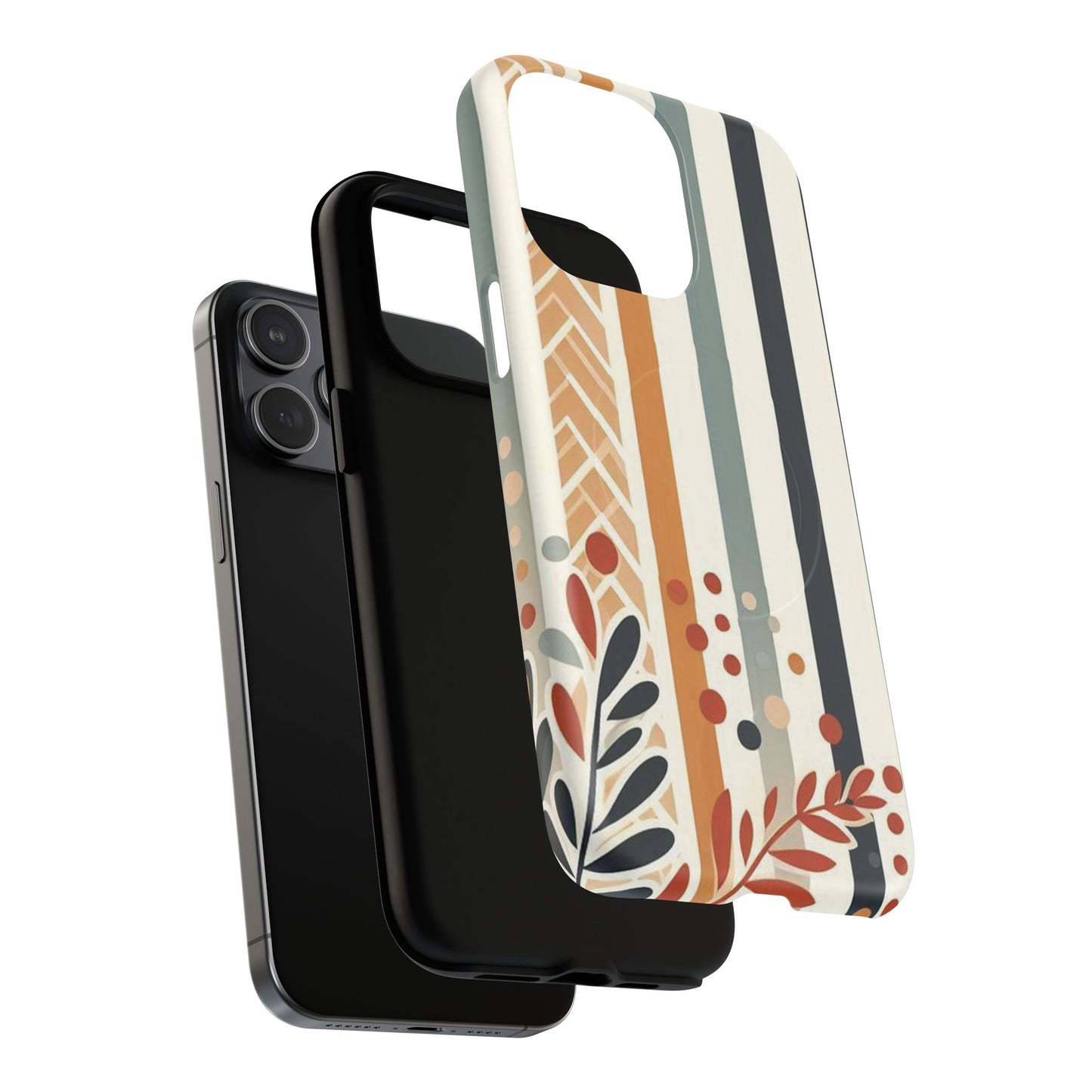 Terracotta Trails Tough Magnetic iPhone Cases for Everyday Use, Floral Patterned Stability Case, Gift for Her, Durable iPhone Accessory.