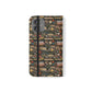 Book Stack Floral Flip iPhone and Samsung Phone Case — Vintage Library Wallet Cover.