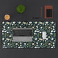 Daisy Delight Floral Desk Mat - Elegant Botanical Design for Home Office Decor.