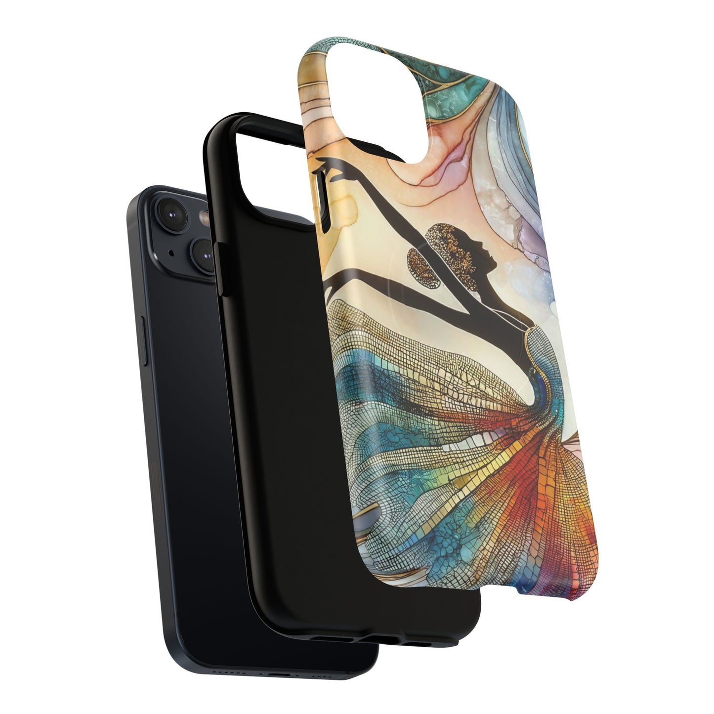Artistic iPhone Case with Dancer Design, Tough Magnetic Case, Unique Gift for Dancers, Colorful iPhone Cover, Stylish Accessory.